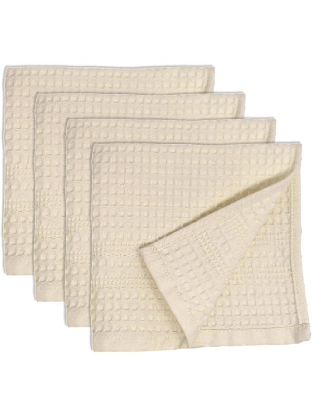 Soft Waffle Towels Set of 4 - Quick Dry Exfoliating Washcloths for Shower & Face